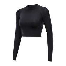 Load image into Gallery viewer, Fitness Tops Sports Wear for Women Gym Sportshirt Dames Long-sleeved Sexy Mesh Back Red Running Shirt Crop Top Yoga Blouse