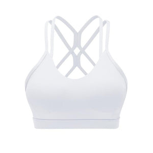 Women Sexy Back Sports Bra Solid Yoga Tank Top for Girls Fitness Push up Gym Shockproof Shirt Running 2019 Elastic Fast Dry Vest