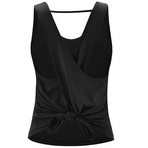 Zhangyunuo Yoga Vest Sport Tank Top Women Sleeveless Backless Cross Gym Tops Athletic Fitness Vest Dry Fit T-shirt Workout Shirt