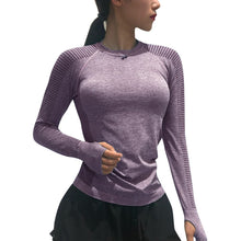 Load image into Gallery viewer, Women Autumn Shirts Long Sleeve Solid Color Quick Drying Breathable Running Fitness Ladies Elasticity Top T-shirt Camiseta Mujer