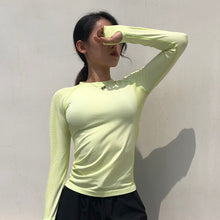 Load image into Gallery viewer, Women Autumn Shirts Long Sleeve Solid Color Quick Drying Breathable Running Fitness Ladies Elasticity Top T-shirt Camiseta Mujer