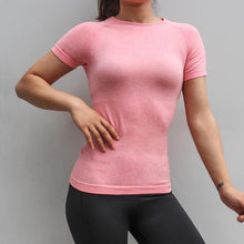 Load image into Gallery viewer, Fitness Women Seamless Sport Shirt Sports Wear For Women Gym Running Top Short Sleeve Yoga Workout Tops Training Sports