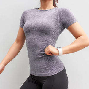 Fitness Women Seamless Sport Shirt Sports Wear For Women Gym Running Top Short Sleeve Yoga Workout Tops Training Sports