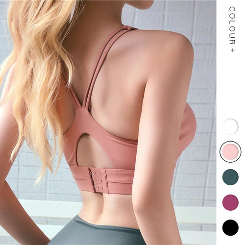 2019 Sports Bra Women Solid Yoga Tank Crop Top Fitness Push up Gym Shockproof Adjustable Shirt Running Athletic Fast Dry Vest