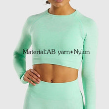 Load image into Gallery viewer, Long Sleeve T-shirt Vital Seamless Gym Crop Top Women Fitness Sport Tshirt Woman Yoga Shirt Womens Workout Tops Sportswear