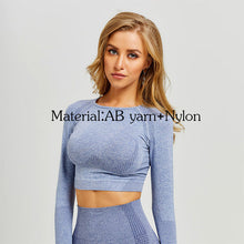 Load image into Gallery viewer, Long Sleeve T-shirt Vital Seamless Gym Crop Top Women Fitness Sport Tshirt Woman Yoga Shirt Womens Workout Tops Sportswear