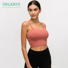 Load image into Gallery viewer, Imlario Classic Yoga Tank Bralet Padded Slim Fit Gym Bodybuilding Crop Top Push Up Nylon Solid Color Workout Tight Camisole