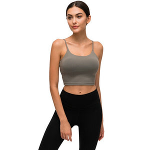 Imlario Classic Yoga Tank Bralet Padded Slim Fit Gym Bodybuilding Crop Top Push Up Nylon Solid Color Workout Tight Camisole