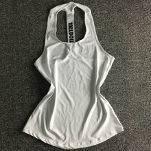 Load image into Gallery viewer, 2019 Yoga Top Women Sexy Gym Sportswear Vest Fitness tight woman clothing Sleeveless Running shirt Quick Dry White Yoga Tank Top