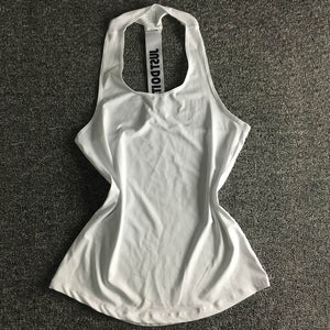 2019 Yoga Top Women Sexy Gym Sportswear Vest Fitness tight woman clothing Sleeveless Running shirt Quick Dry White Yoga Tank Top