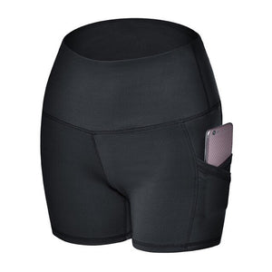 Sexy Push Up Yoga Shorts Women High Waist Fitness Jogger Short With Side Pocket Solid Sport Running Workout Gym Shorts