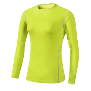 Base Layer Fitness Sport Shirt Quick Dry Women long Sleeves Top Gym jogging lady T-shirt Train Workout Clothing White Yoga Shirt