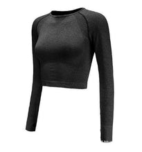 Load image into Gallery viewer, 2019 New Sexy Yoga Clothes Women Seamless Navel Long Sleeve Gradient Yoga Shirts Workout Running Sport Crop Top Gym Clothing