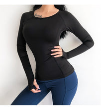 Load image into Gallery viewer, Women Mesh Hollow Out Yoga Top Full Sleeve Sport T Shirt Quick Dry Fitness Clothing Sports Gym Running Jogging Shirts Activewear