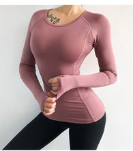 Load image into Gallery viewer, Women Mesh Hollow Out Yoga Top Full Sleeve Sport T Shirt Quick Dry Fitness Clothing Sports Gym Running Jogging Shirts Activewear